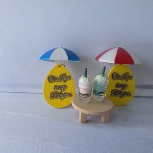 Colorful Miniature Table Set with Umbrellas